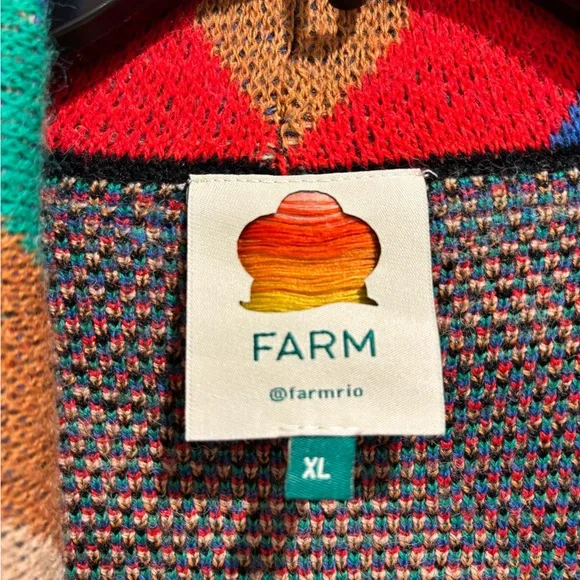 FARM Rio Chevron Forest Jacquard Cardigan Size XL - Picture 4 of 5